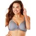 Plus Size Women's Brigitte Lace Wireless T-Shirt Bra 5215 by Leading Lady in Storm Front Grey (Size 38 D)