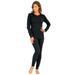Plus Size Women's Thermal Crewneck Long-Sleeve Top by Comfort Choice in Black (Size 4X) Long Underwear Top