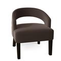 Barrel Chair - Poshbin Carly 27" Wide Barrel Chair Polyester/Velvet in Brown | 31 H x 27 W x 27 D in | Wayfair 1053-KleinZinc-DarkBrown