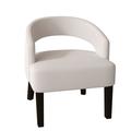 Barrel Chair - Poshbin Carly 27" Wide Barrel Chair Polyester/Velvet in White/Brown | 31 H x 27 W x 27 D in | Wayfair 1053-LenaWhite-DarkBrown