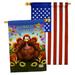 Breeze Decor Gobble 2-Sided Polyester 40 x 28 in. House Flag in Blue/Red | 40 H x 28 W in | Wayfair BD-TG-HP-113051-IP-BOAB-D-US14-AL