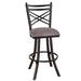 Red Barrel Studio® Howie Swivel Counter, Bar & Extra Tall Stool Upholstered/Metal in Gray/Brown | 42.25 H x 18 W x 18 D in | Wayfair