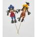 The Holiday Aisle® Erdal 2 Piece Boy & Girl Crow on Stick Garden Stake Set in Black/Blue/Brown | 24 H x 11 W x 1 D in | Wayfair