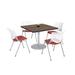 KFI Studios Kool 42" L Square Manufactured Wood Breakroom Table & Chair Set Metal in Brown | 29" H x 36" L x 36" W | Wayfair