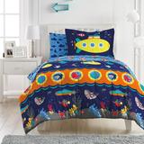 Dream Factory Submarine Navy Microfiber Reversible 4 Piece Comforter Set | Twin Comforter + 3 Additional Pieces | Wayfair 2D872101NY