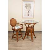 Rosecliff Heights Sacha Swivel Counter & Bar Stool Upholstered/Wicker/Rattan in Gray | 46 H x 22 W x 18 D in | Wayfair