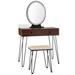 Costway Industrial Makeup Dressing Table with 3 Lighting Modes-Walnut