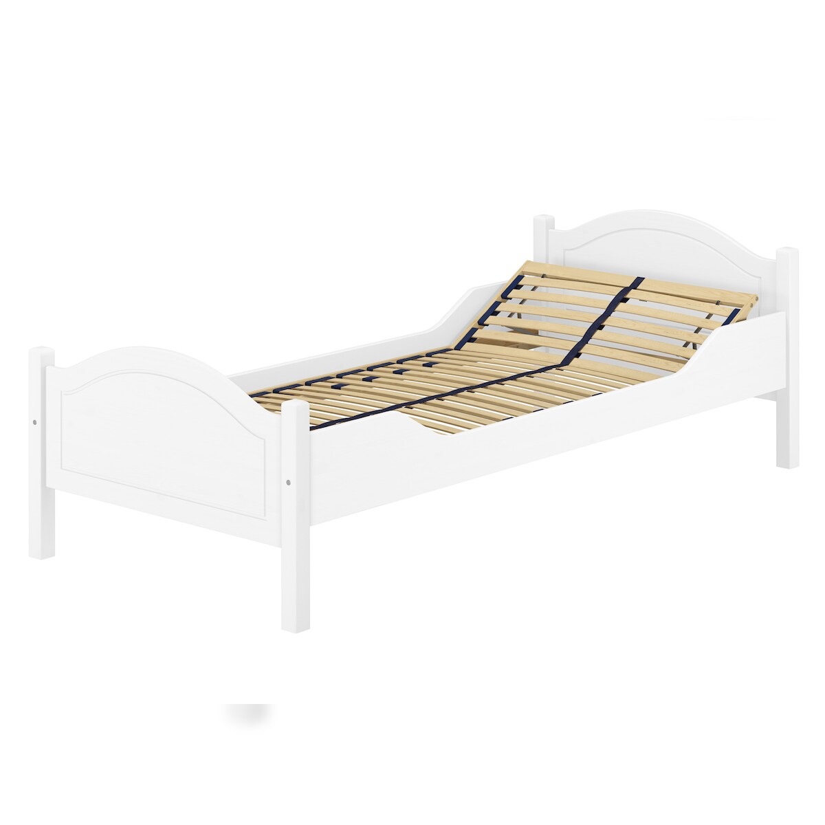 Erst-Holz Einzelbett Kiefer weiß 100x200 Futonbett Bettrahmen Singlebett Zubehör wählbar V-60.30-10WFederholzrahmen inkl. Image