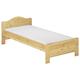 Erst-Holz Jugendbett Massivholzbett Kiefer natur Einzelbett 90x200 Futonbett Singlebett Rollrost 60.37-09M