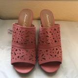 American Eagle Outfitters Shoes | American Eagle Peep Toe Pink Wedge | Color: Brown/Pink | Size: 11