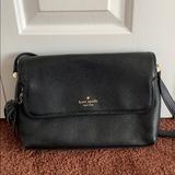 Kate Spade Bags | Black Leather Kate Spade Crossbody | Color: Black/Gold | Size: Os