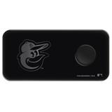 Black Baltimore Orioles 3-in-1 Glass Wireless Charge Pad
