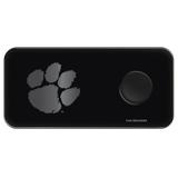 Black Clemson Tigers 3-in-1 Glass Wireless Charge Pad