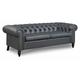 Wilson - Canapé 3 places chesterfield en simili cuir gris - Gris