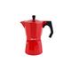 VITRINOR - Prag Kaffeemaschine 6 Tassen - Außenseite aus Aluminium rot - Sicherheitsventil und ergonomischer Griff - für alle Herdarten geeignet - Gas-, Elektro-, Glaskeramik- und Induktionsherde