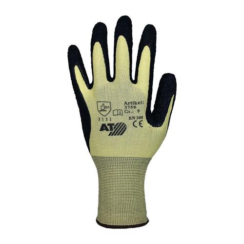 Handschuhe Gr.7 gelb/schwarz EN 388 PSA II Nyl.m.Naturlatex ASATEX