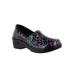 Wide Width Women's Laurie Slip-On by Easy Street in Black Multi Hearts Patent (Size 9 W)