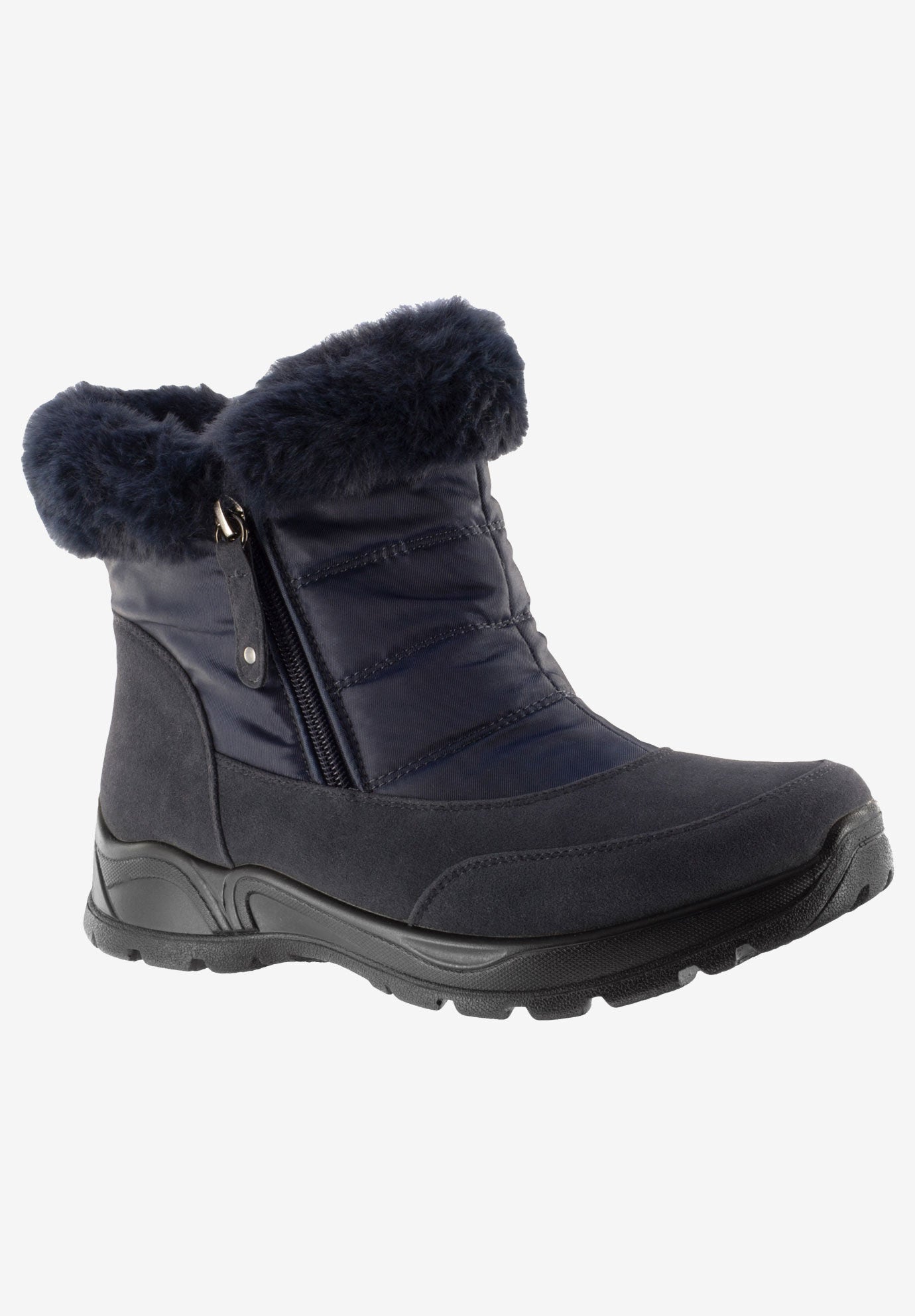 Extra Wide Width Women's Frosty Bootie by Easy Street in Navy (Size 8 WW)
