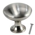 Rok Signature 1 3/16" Diameter Mushroom Knob Multipack Metal in Gray | Wayfair ROKK101BN-100