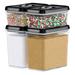 DWËLLZA KITCHEN Large Food Storage Containers Set Plastic in Black | 9.2 H x 7.6 W x 5.2 D in | Wayfair DKBW-07028