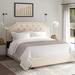 Lark Manor™ Alamar Tufted Storage Platform Bed Upholstered/Linen in White | 15 H x 62.25 W in | Wayfair F25259C538774CDAA329507CCDA84E66
