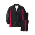 Men's Big & Tall Long Sleeve Colorblock Tracksuit by KingSize in Black Colorblock (Size 4XL)