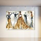 Oliver Gal 'Fashion & Glam Dancing All Night Dress' - Graphic Art Print on Canvas in Black | 11 H x 16 W x 1.8 D in | Wayfair 35715_45x30_CANV_WFL