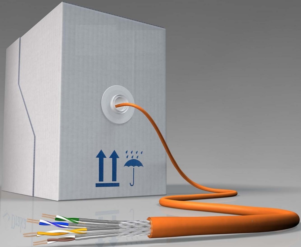 250 Mtr. Draka Comteq (DNT) TN-7000-1 Kat.7 orange 60065709-Cca-Box250 Image