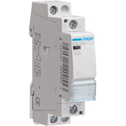 Hager Installationsschütz, 25A, 230V/AC, 230V/AC/DC, 1S, 1900W/AGL, 950VA/LL, 1TE Image