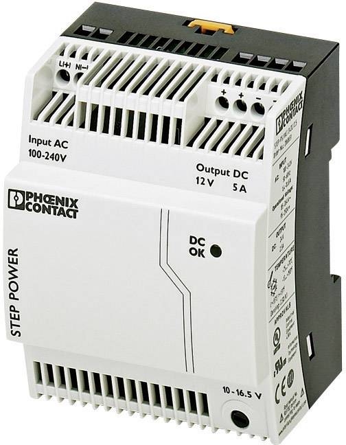 Phoenix Contact STEP-PS/1AC/12DC/5 Hutschienen-Netzteil (DIN-Rail) 12 V/DC 5 A 60 W Anzahl A 2868583 Image