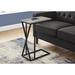 17 Stories Accent Table, C-shaped, End, Side, Snack, Living Room, Bedroom, Metal, Laminate, Black Wood/Metal in Gray | Wayfair