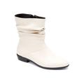 Extra Wide Width Women's Madison Bootie by Comfortview in Winter White (Size 8 WW)
