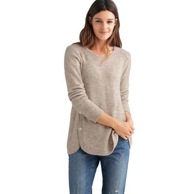 Plus Size Women's Button Trim Pullover Sweater by ellos in Stone (Size 10/12)