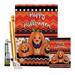 Breeze Decor Halloween Trio - Impressions Decorative 2-Sided Polyester 40 x 28 in. Flag Set in Black/Orange/Red | 40 H x 28 W x 4 D in | Wayfair