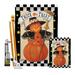 Breeze Decor Jack-O-Lantern Witch - Impressions Decorative 2-Sided Polyester 40 x 28 in. Flag Set in Black/Orange | 40 H x 28 W x 4 D in | Wayfair