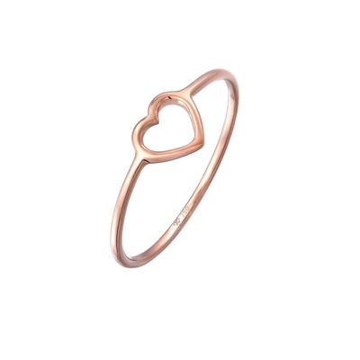 Elli PREMIUM - Bandring Herz Symbol Trend 750 Roségold (18 Karat) Ringe 1 ct Damen