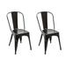 Wrought Studio™ Foxborough Metal Slat Back Side Chair in Galvanized Metal in Black | 33 H x 17 W x 18 D in | Wayfair