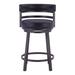 Wade Logan® Deherrera Modern Swivel Stool w/ Footrest in Faux Leather, Metal Base Metal in White/Black | 35 H x 18 W x 21 D in | Wayfair