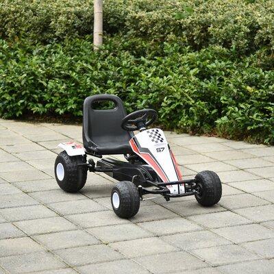 Aosom Toy Pedal Ride On Go Kart Plastic in White | 22.5 H x 26 W in | Wayfair 341-036