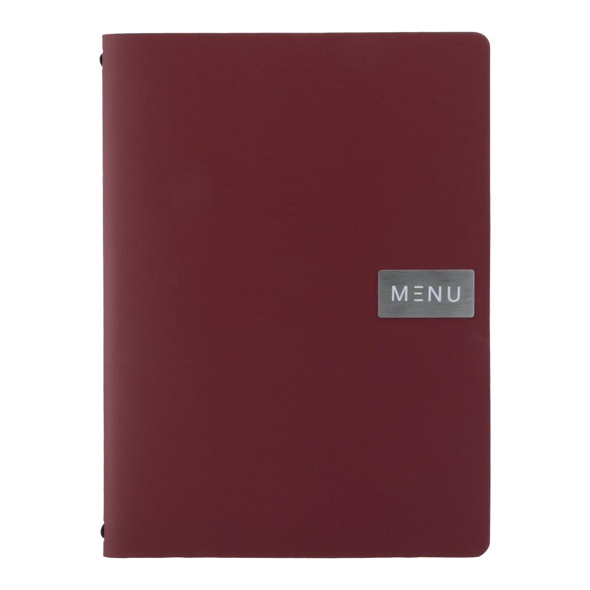 Securit® Speisekartenhülle A4 "Leather" - Rot - Royal-Linie - 100% ökologisches Leder - "Menu"- und Blankoschild inklusive - 4 Ansichten Image