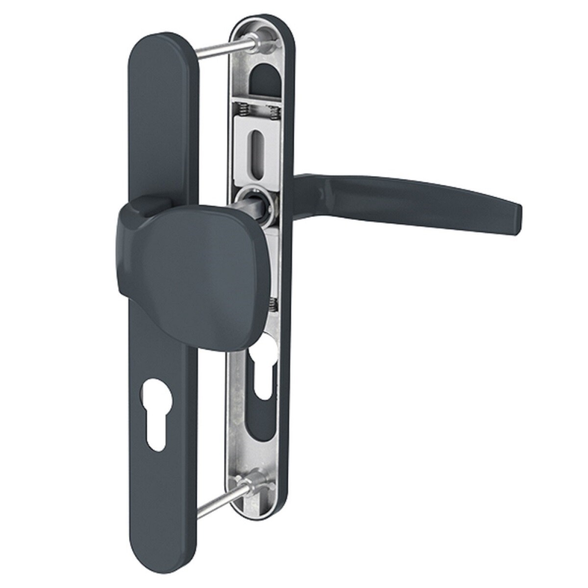 MS Beschläge Türdrücker 72mm Schmalrahmengarnitur Anthrazit Knopf/Drücker Türstärke 87-102mm Image