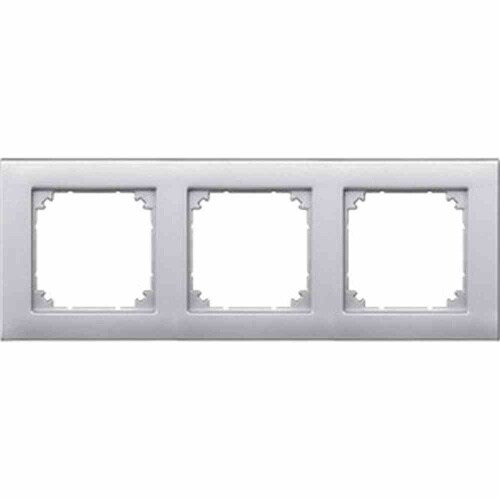 Merten M-PLAN Rahmen, 3f, aluminium, matt, Kunststoff, geeignet für Geräteeinbaukanal, geeignet für Unterputz-Installation Image