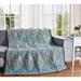 Alcott Hill® Fort Hamilton Light Rock Teardrop 60" x 50" Decorative Throw Quilt Blanket Polyester in Blue/Brown/Gray | 50 W in | Wayfair