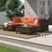 Sol 72 Outdoor™ Parkhurst 3 - Person Rattan Sectional Outdoor Seating Group w/ Cushions Synthetic Wicker/All - Weather Wicker/Wicker/Rattan | Wayfair