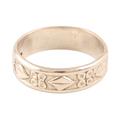 Shimla Shapes,'Women's Sterling Silver Band Ring with Diamond Motifs'