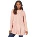 Plus Size Women's Fit-and-Flare Sweater by Roaman's in Soft Blush (Size L)