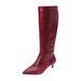 Extra Wide Width Women's The Poloma Wide Calf Boot by Comfortview in Wine (Size 8 1/2 WW)
