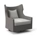 Bernhardt Captiva Swivel Patio Chair w/ Cushions Wicker/Rattan in Gray/Brown | 40 H x 33 W x 30 D in | Wayfair OP1102S_6002-000
