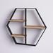 Mistana™ Ted 3 Shelves Hexagon Accent Shelf Wood/Metal in Brown | 22.1 H x 25.4 W x 5.1 D in | Wayfair B9F82D444819475B83474A9DF6EA79FE