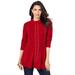 Plus Size Women's Fit-and-Flare Sweater by Roaman's in Classic Red (Size M)